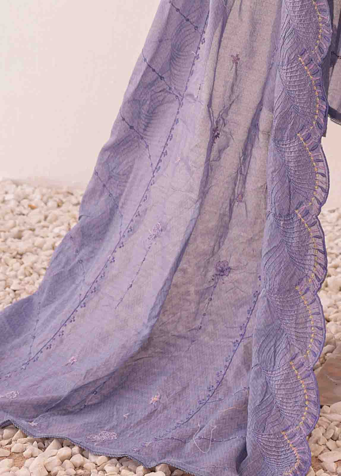 Bin Saeed Fabric - SM-CKE-456 B-3 Piece Chikankari Stitched Suit