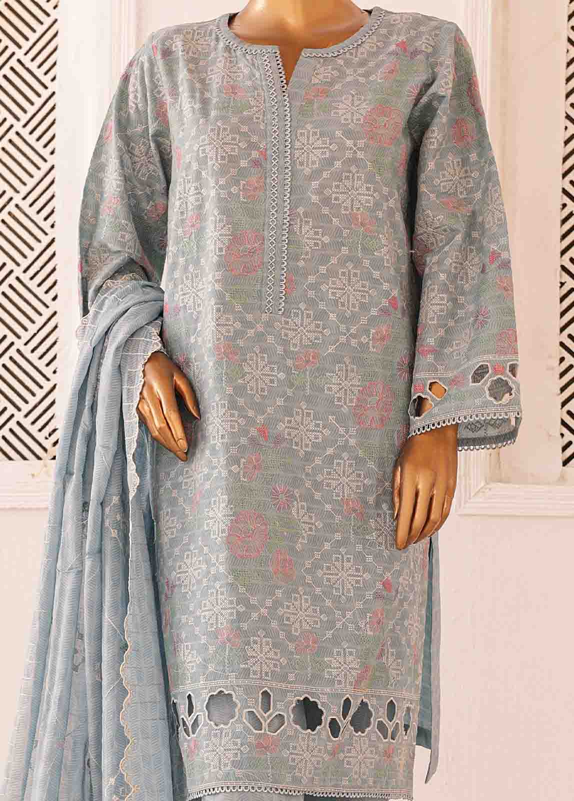 Bin Saeed Fabric - SM-CKE-458 A-3 Piece Chikankari Stitched Suit