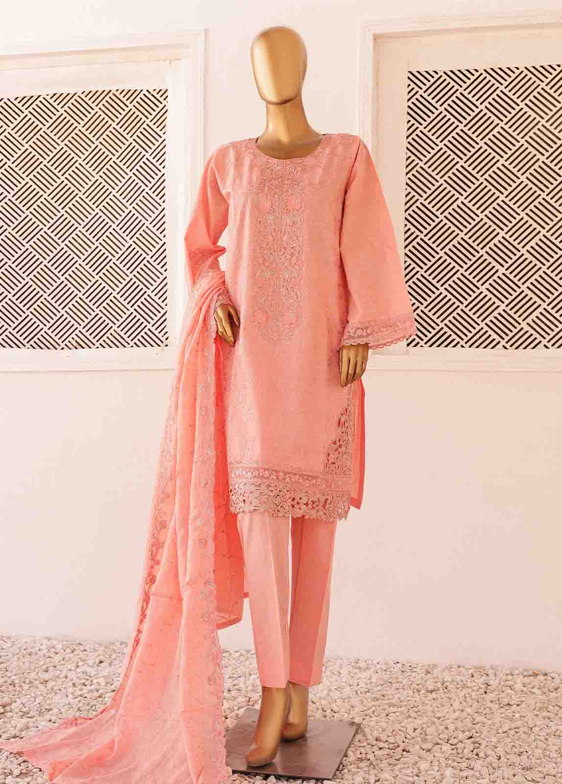 Bin Saeed Fabric - SM-CKE-462 B-3 Piece Chikankari Stitched Suit