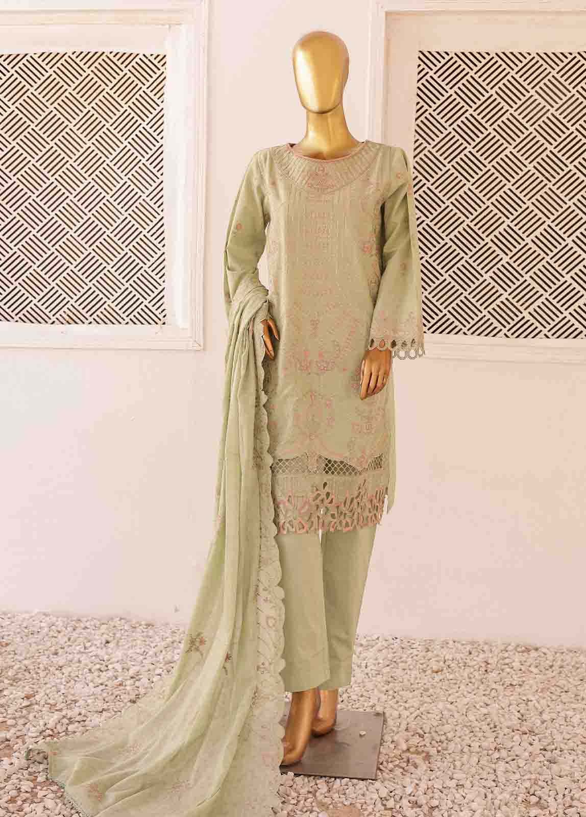 Bin Saeed Fabric - SM-CKE-464-3 Piece Chikankari Stitched Suit