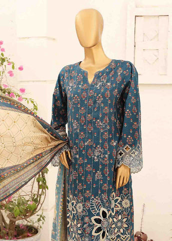 Bin Saeed Fabric - SM-CW-0158-3 Piece Cutwork Kari Stitched Suit