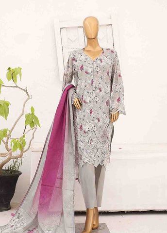 Bin Saeed Fabric - SM-CW-0168-3 Piece Cutwork Kari Stitched Suit