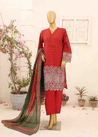 Bin Saeed Fabric - SM-CW-0182-3 Piece Cutwork Kari Stitched Suit