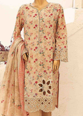 Bin Saeed Fabric - SM-CW-0192-3 Piece Cutwork Kari Stitched Suit