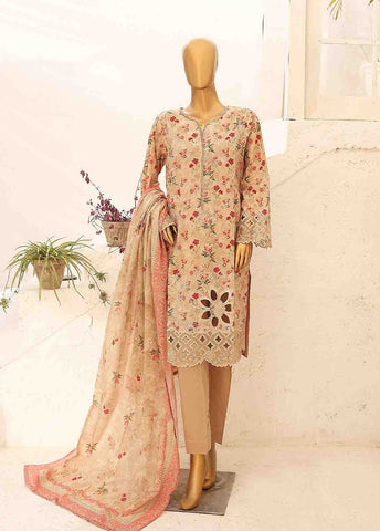 Bin Saeed Fabric - SM-CW-0192-3 Piece Cutwork Kari Stitched Suit