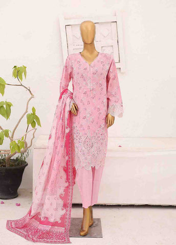 Bin Saeed Fabric - SM-CW-0198-3 Piece Cutwork Kari Stitched Suit