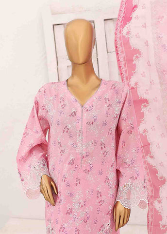 Bin Saeed Fabric - SM-CW-0198-3 Piece Cutwork Kari Stitched Suit