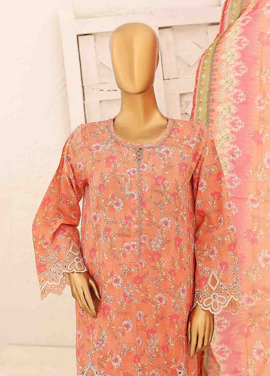 Bin Saeed Fabric - SM-CW-0412-3 Piece Cutwork Kari Stitched Suit