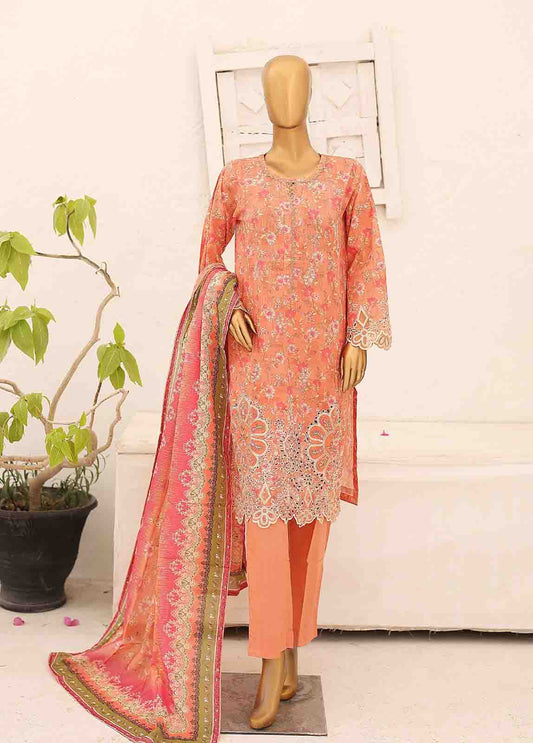 SM-CW-0412-3 Piece Cutwork Kari Stitched Suit