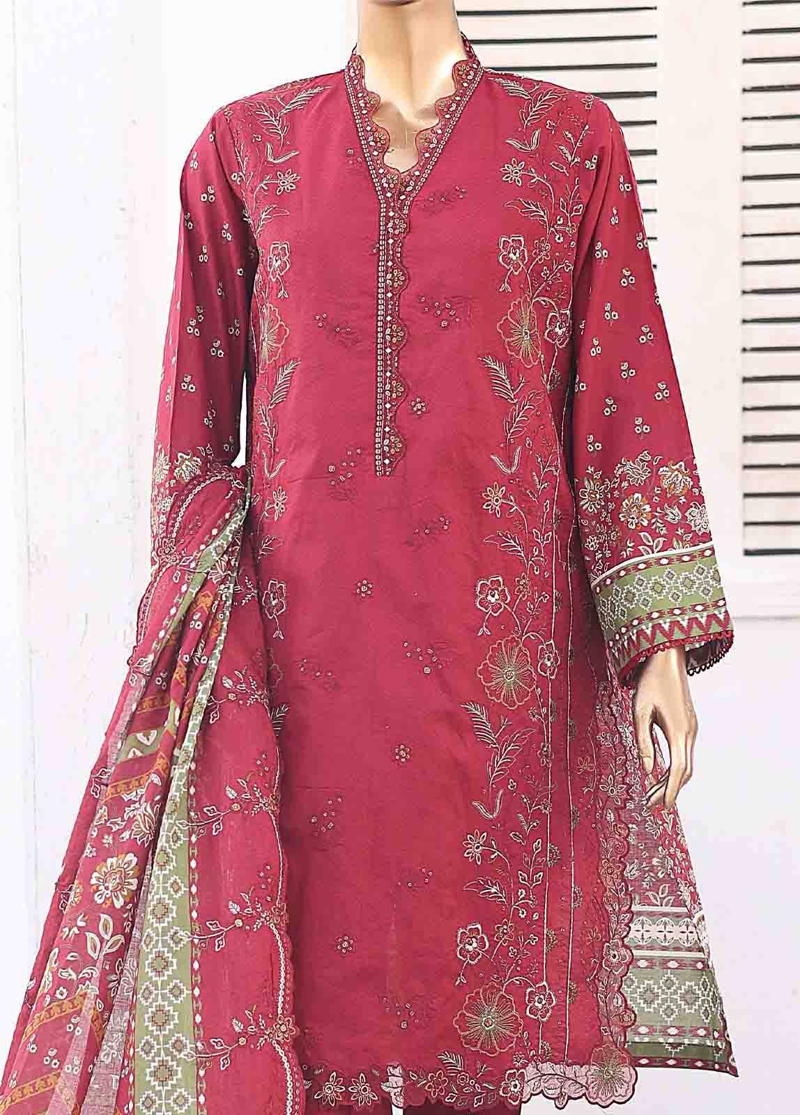 Bin Saeed Fabric - SM-ED-001- 3 Piece Embroidered Stitched Suit