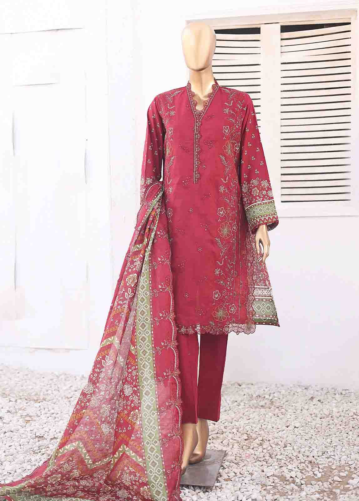 Bin Saeed Fabric - SM-ED-001- 3 Piece Embroidered Stitched Suit