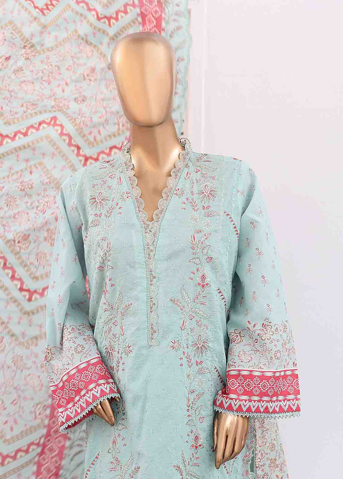 Bin Saeed Fabric - SM-ED-002- 3 Piece Embroidered Stitched Suit