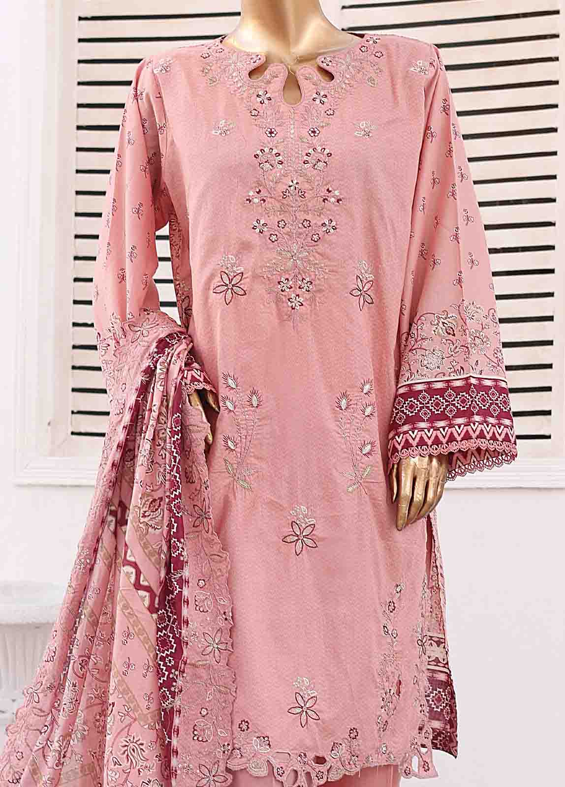 Bin Saeed Fabric - SM-ED-003- 3 Piece Embroidered Stitched Suit