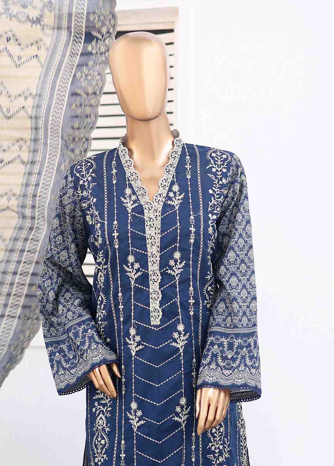 Bin Saeed Fabric - SM-ED-005 A- 3 Piece Embroidered Stitched Suit