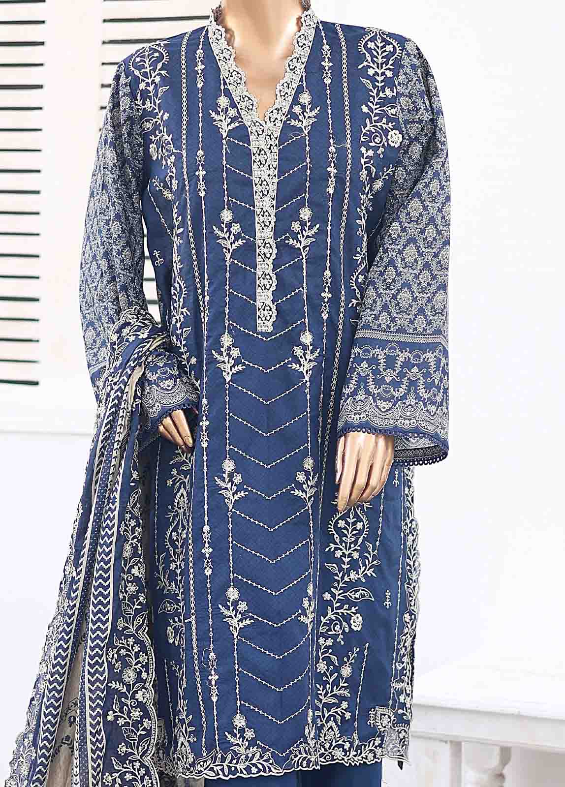 Bin Saeed Fabric - SM-ED-005 A- 3 Piece Embroidered Stitched Suit