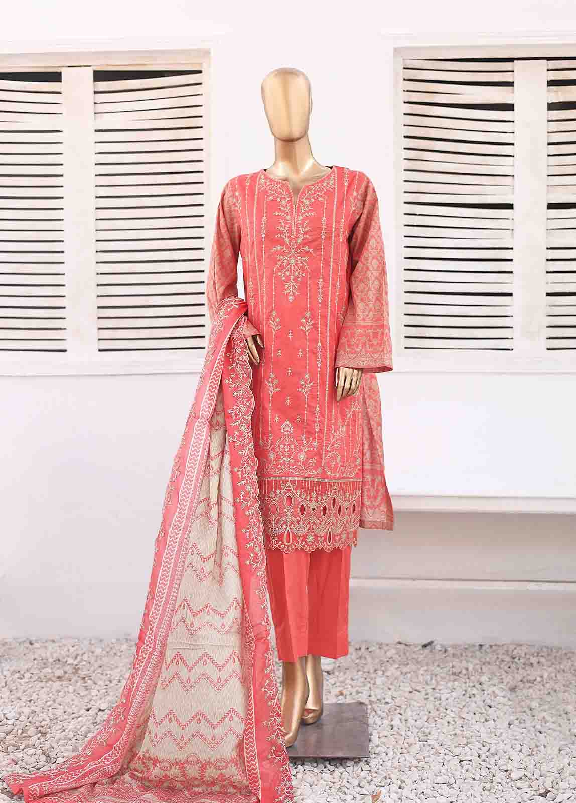 Bin Saeed Fabric - SM-ED-006- 3 Piece Embroidered Stitched Suit
