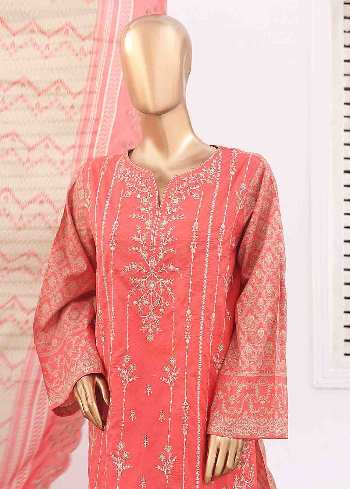 Bin Saeed Fabric - SM-ED-006- 3 Piece Embroidered Stitched Suit