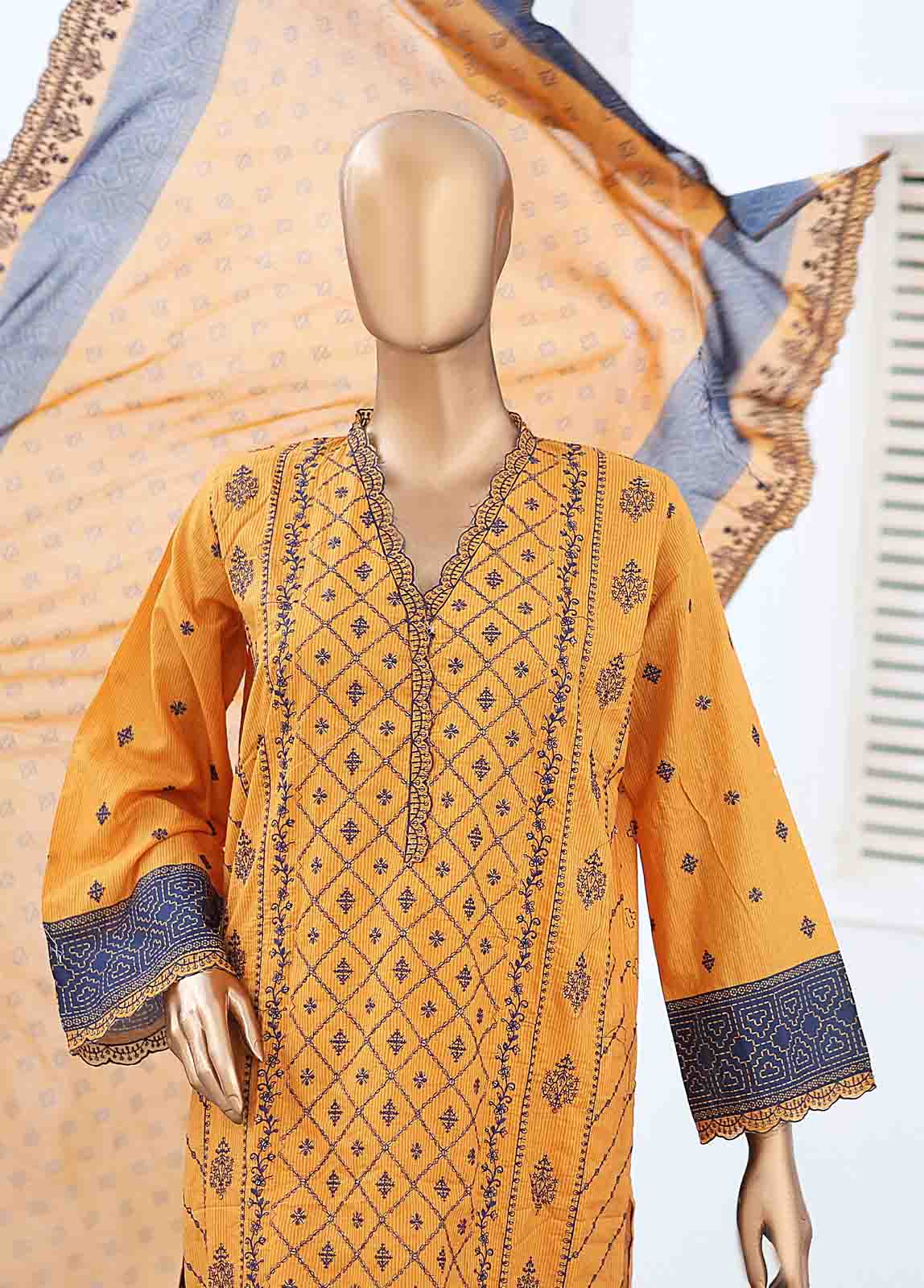 Bin Saeed Fabric - SM-ED-0068- 3 Piece Embroidered Stitched Suit