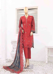 SM-ED-007 A- 3 Piece Embroidered Stitched Suit