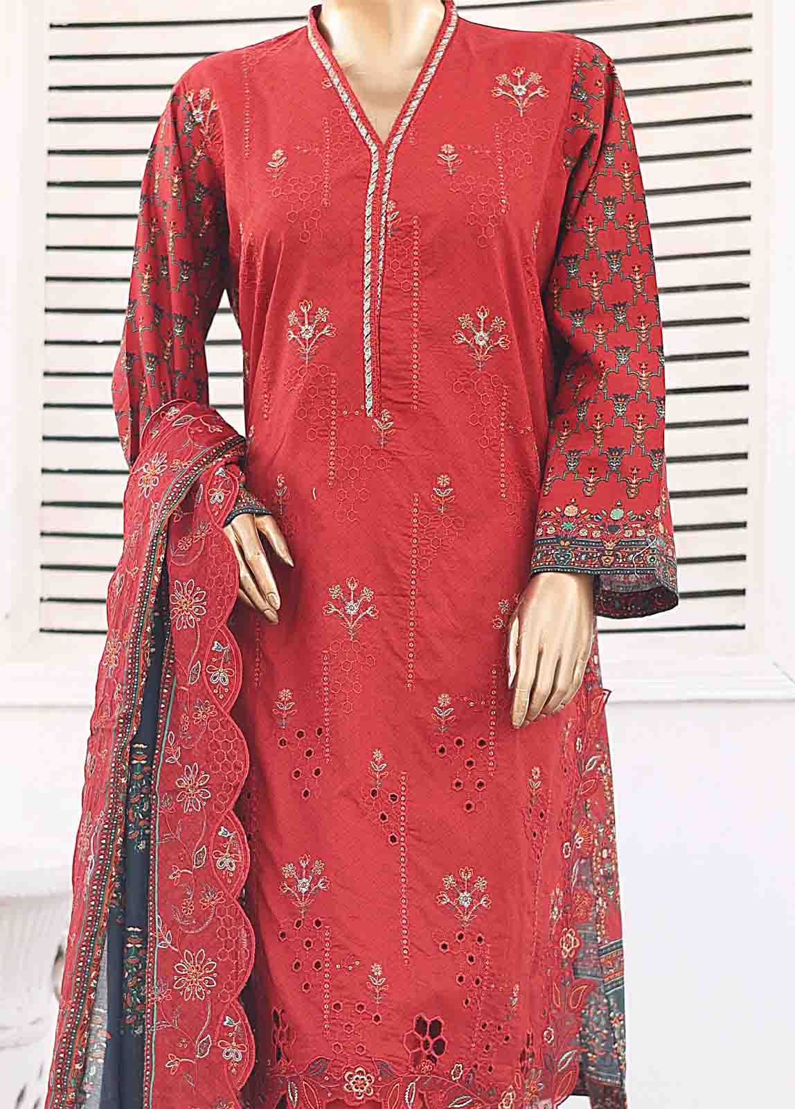 Bin Saeed Fabric - SM-ED-007 A- 3 Piece Embroidered Stitched Suit