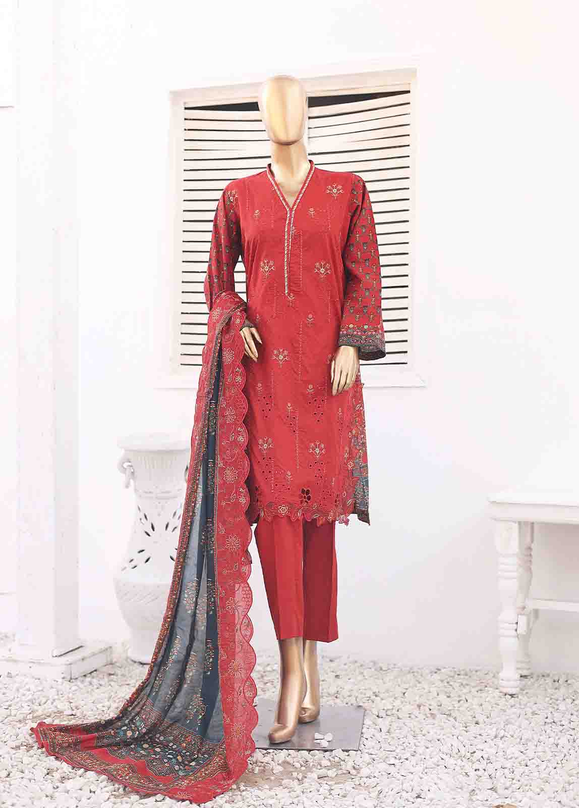 Bin Saeed Fabric - SM-ED-007 A- 3 Piece Embroidered Stitched Suit