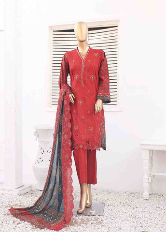 Bin Saeed Fabric - SM-ED-007 A- 3 Piece Embroidered Stitched Suit
