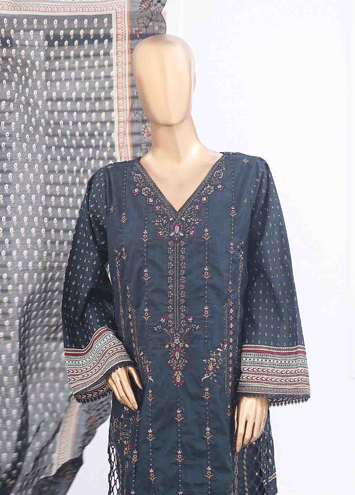 Bin Saeed Fabric - SM-ED-008- 3 Piece Embroidered Stitched Suit