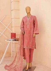 SM-ED-014 B- 3 Piece Embroidered Stitched Suit