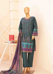 SM-ED-096- 3 Piece Embroidered Stitched Suit