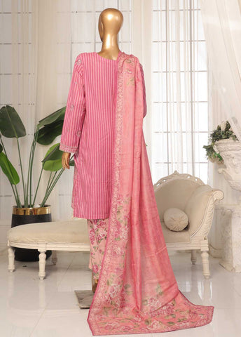 SM-EKS-002 O-A - 3 Piece Printed Embroidered Stitched Suit