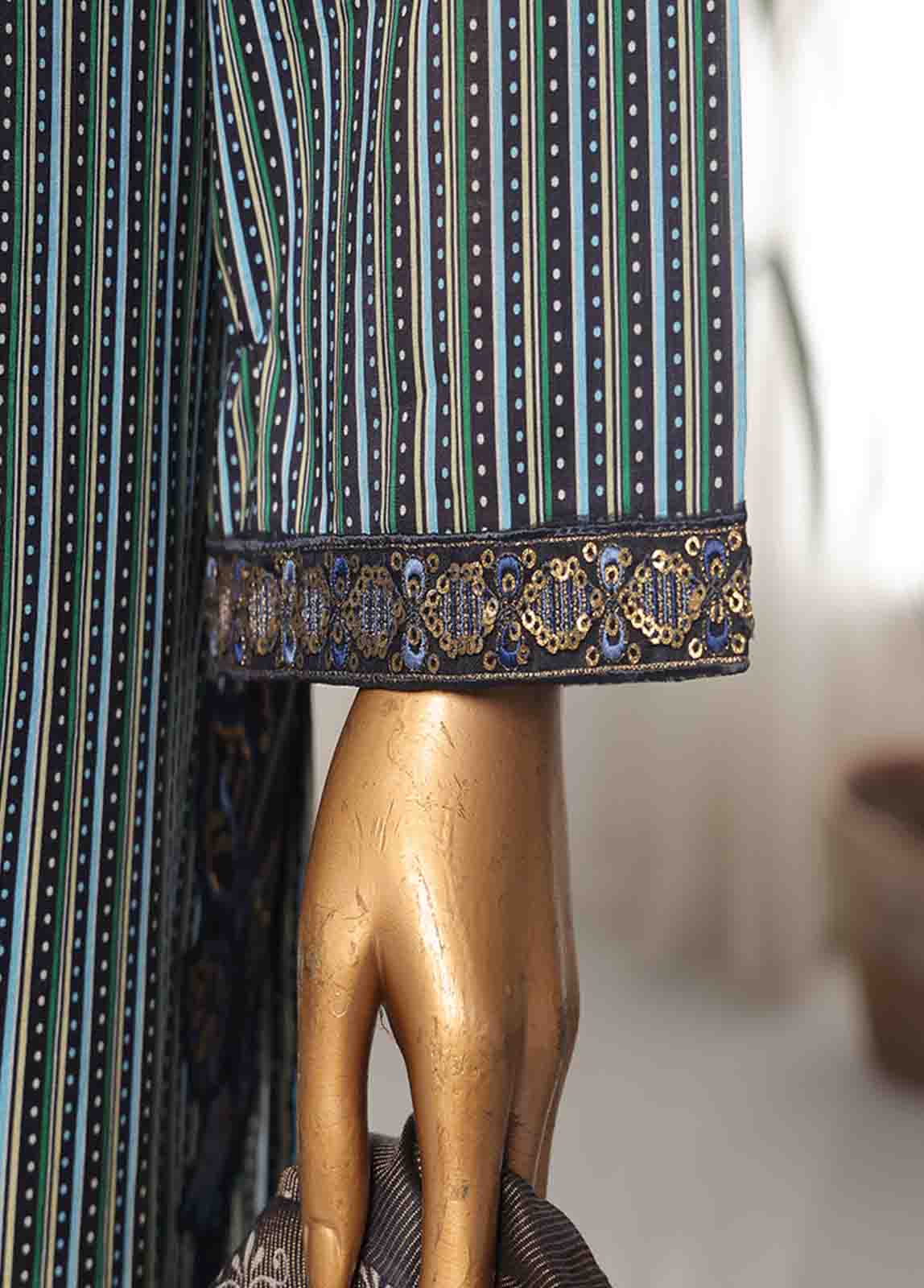 Bin Saeed Fabric - SM-EKS-004 B-B- 3 Piece Printed Embroidered Stitched Suit