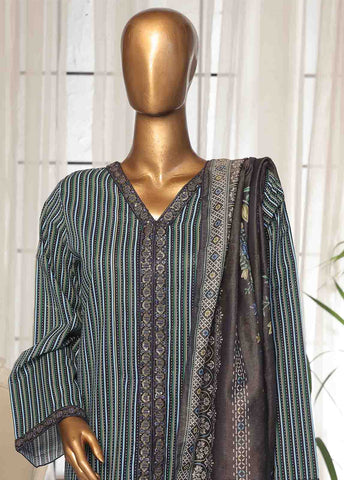 Bin Saeed Fabric - SM-EKS-004 B-B- 3 Piece Printed Embroidered Stitched Suit