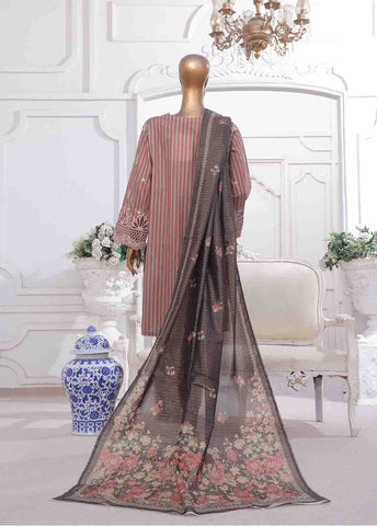 SM-EKS-005 A -3 Piece Printed Embroidered Stitched Suit