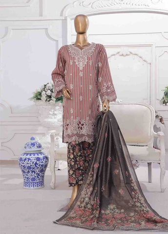 Bin Saeed Fabric - SM-EKS-005 A -3 Piece Printed Embroidered Stitched Suit