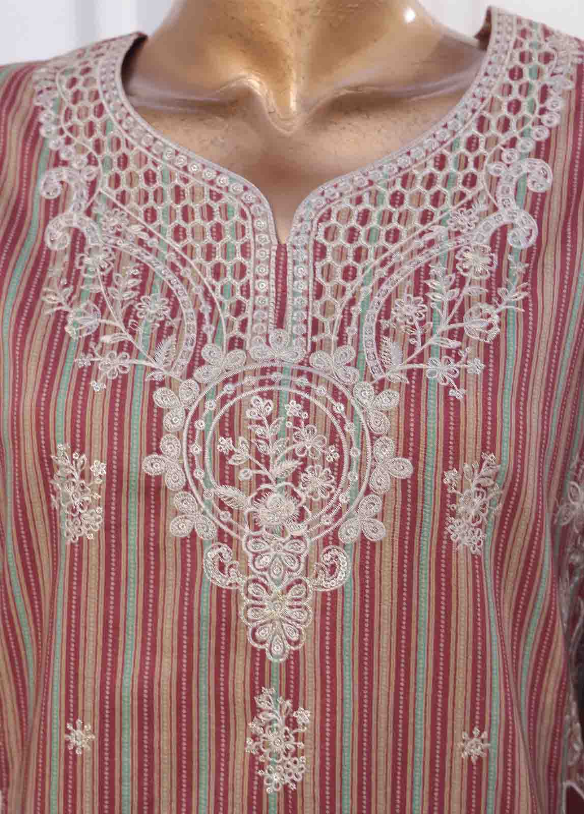 Bin Saeed Fabric - SM-EKS-005 A -3 Piece Printed Embroidered Stitched Suit