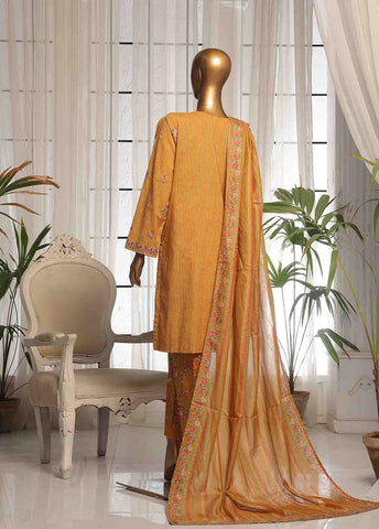 Bin Saeed Fabric - SM-EKS-010 O-B- 3 Piece Printed Embroidered Stitched Suit