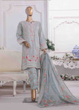 SM-EKS-011 O-A- 3 Piece Printed Embroidered Stitched Suit