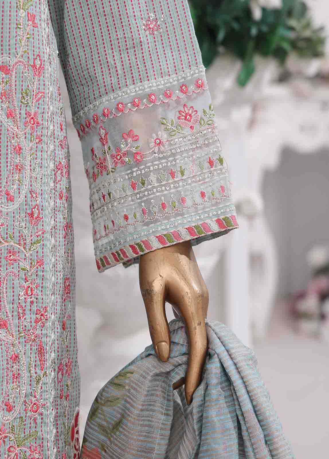 Bin Saeed Fabric - SM-EKS-011 O-A- 3 Piece Printed Embroidered Stitched Suit