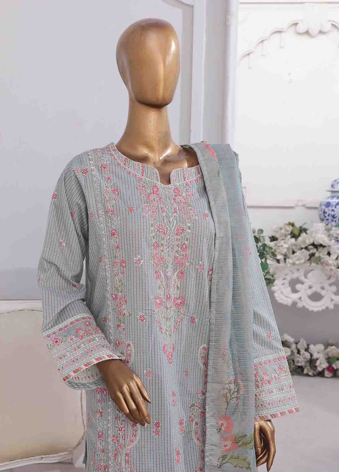 Bin Saeed Fabric - SM-EKS-011 O-A- 3 Piece Printed Embroidered Stitched Suit
