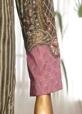 SM-EKS-012 O-B- 3 Piece Printed Embroidered Stitched Suit