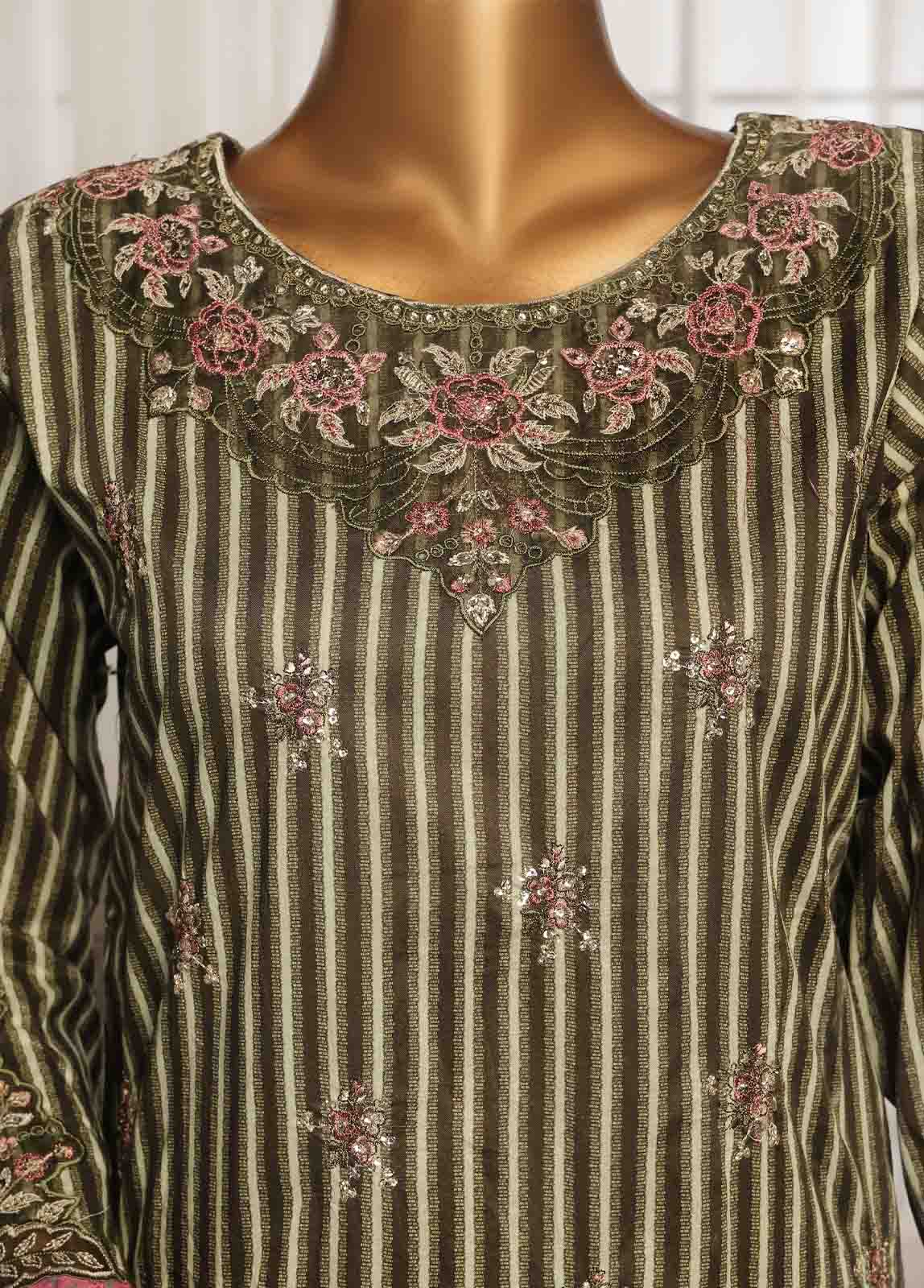 Bin Saeed Fabric - SM-EKS-012 O-B- 3 Piece Printed Embroidered Stitched Suit