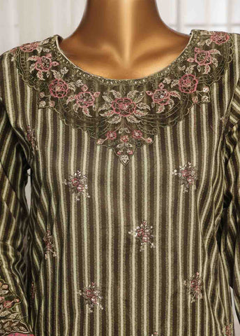 Bin Saeed Fabric - SM-EKS-012 O-B- 3 Piece Printed Embroidered Stitched Suit