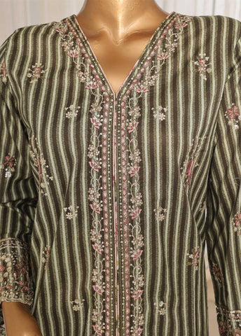 Bin Saeed Fabric - SM-EKS-012 O-S- 3 Piece Printed Embroidered Stitched Suit