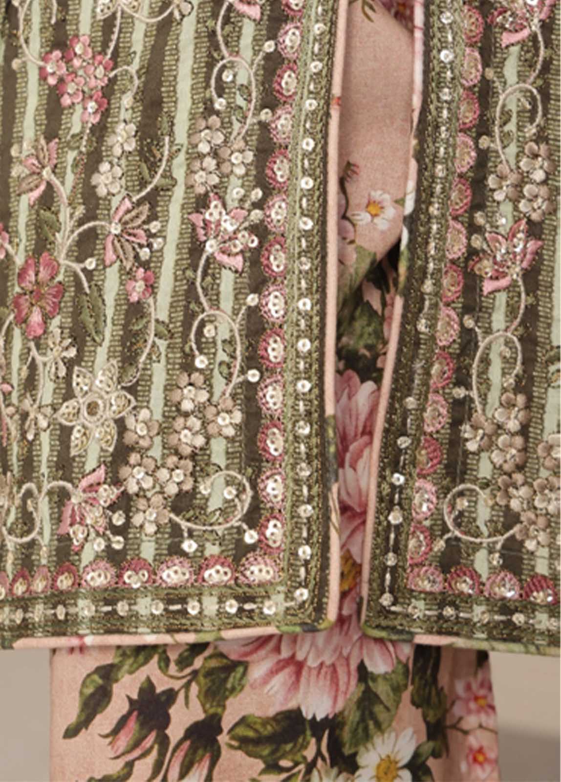 Bin Saeed Fabric - SM-EKS-012 O-S- 3 Piece Printed Embroidered Stitched Suit