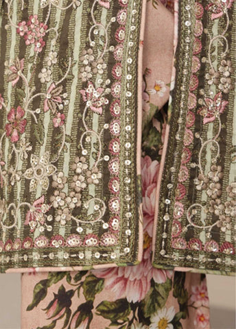 Bin Saeed Fabric - SM-EKS-012 O-S- 3 Piece Printed Embroidered Stitched Suit