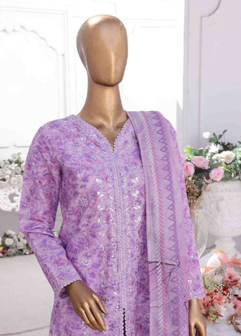 Bin Saeed Fabric - SM-EKS-017- 3 Piece Printed Embroidered Stitched Suit