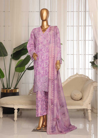 Bin Saeed Fabric - SM-EKS-017 B-S- 3 Piece Printed Embroidered Stitched Suit