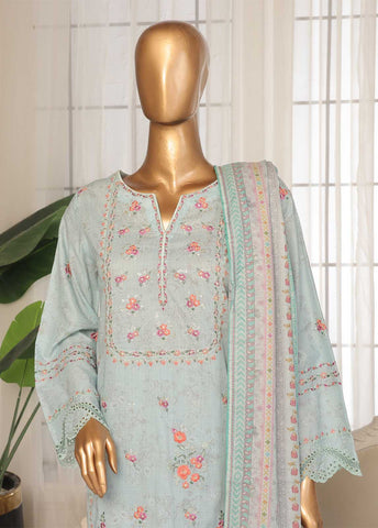 SM-EKS-018 A-S- 3 Piece Printed Embroidered Stitched Suit