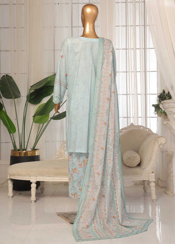 SM-EKS-018 A-S- 3 Piece Printed Embroidered Stitched Suit