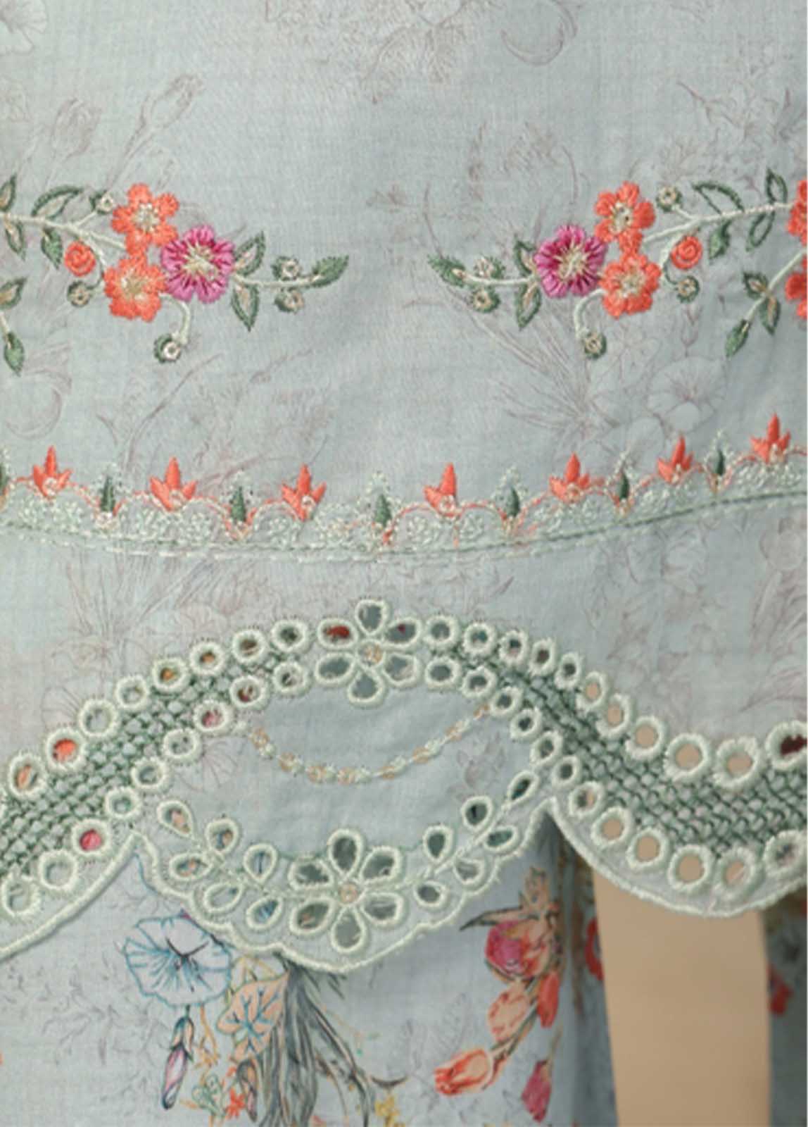 Bin Saeed Fabric - SM-EKS-018 A-S- 3 Piece Printed Embroidered Stitched Suit